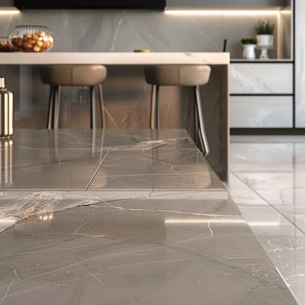 Close-up of durable porcelain tile showcasing its texture and finish