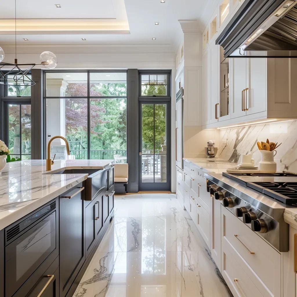 Luxury kitchen renovation featuring custom cabinetry and high-end finishes