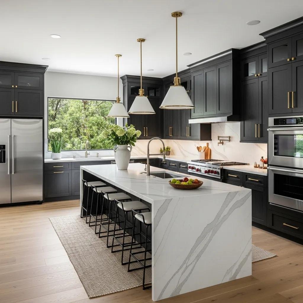 Luxury kitchen interior with high-end finishes and custom cabinetry