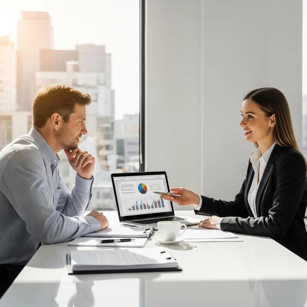 Homeowner meeting a financial advisor to review renovation financing