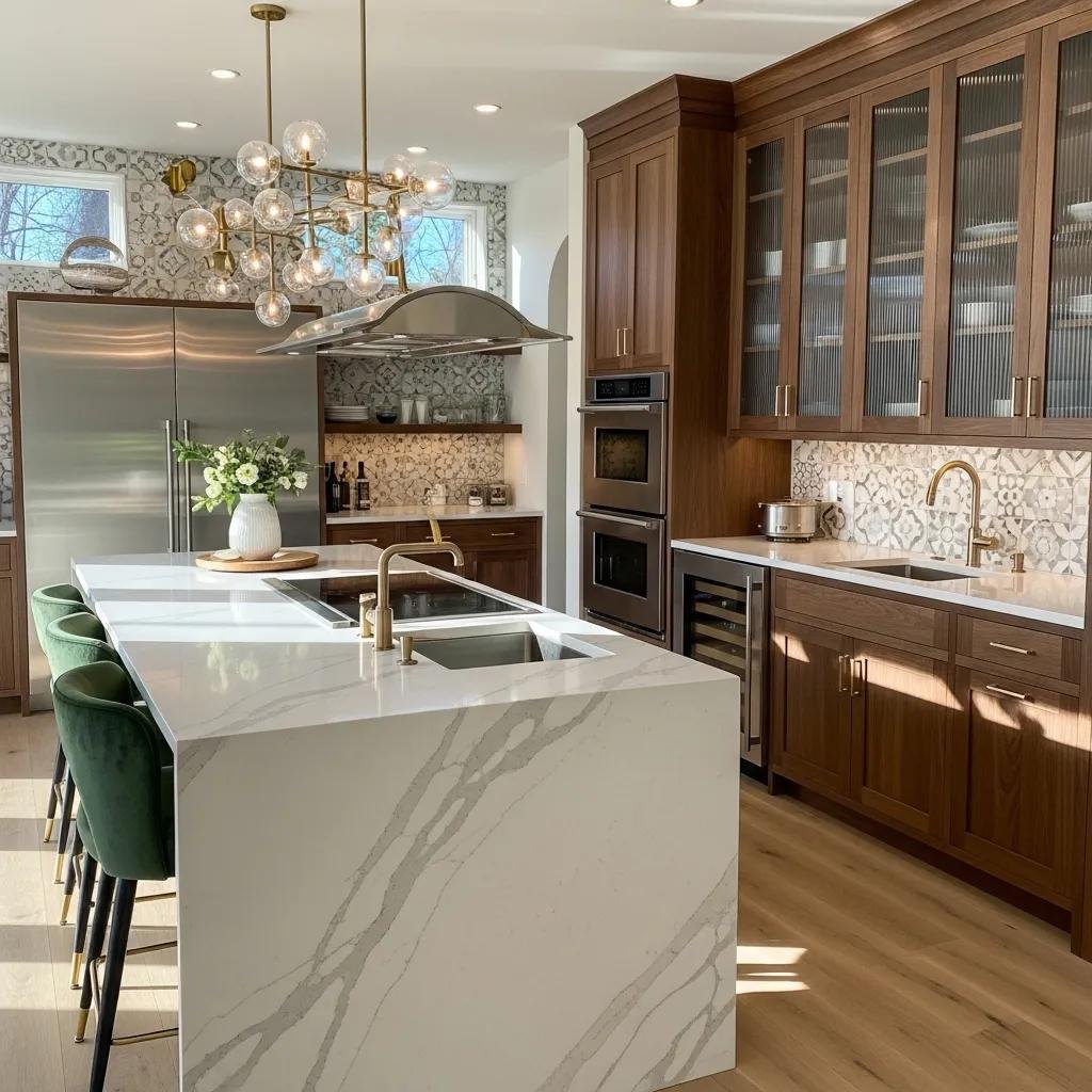 Luxurious kitchen renovation with high-end finishes and elegant design elements
