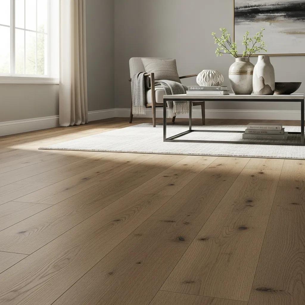 Luxury vinyl flooring in a well-styled rental unit — durable and visually appealing for landlords