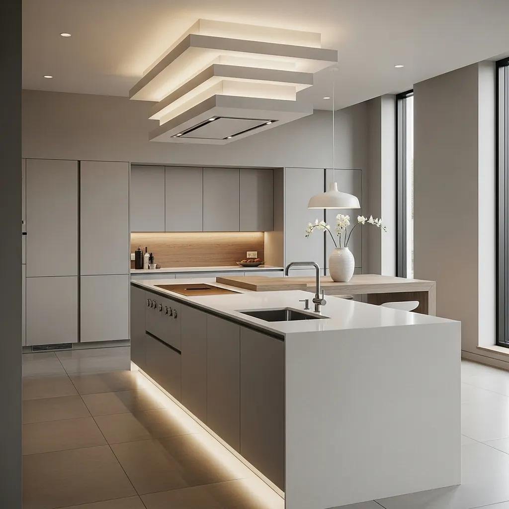 Sleek minimalist kitchen with integrated storage and streamlined cabinetry