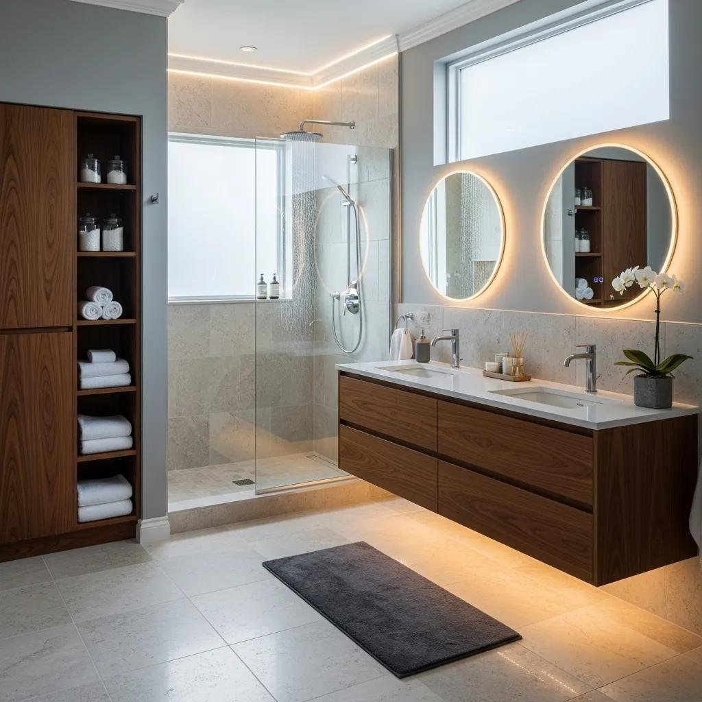 Spa-style bathroom with walk-in shower and modern fixtures — effective upgrades for rental properties
